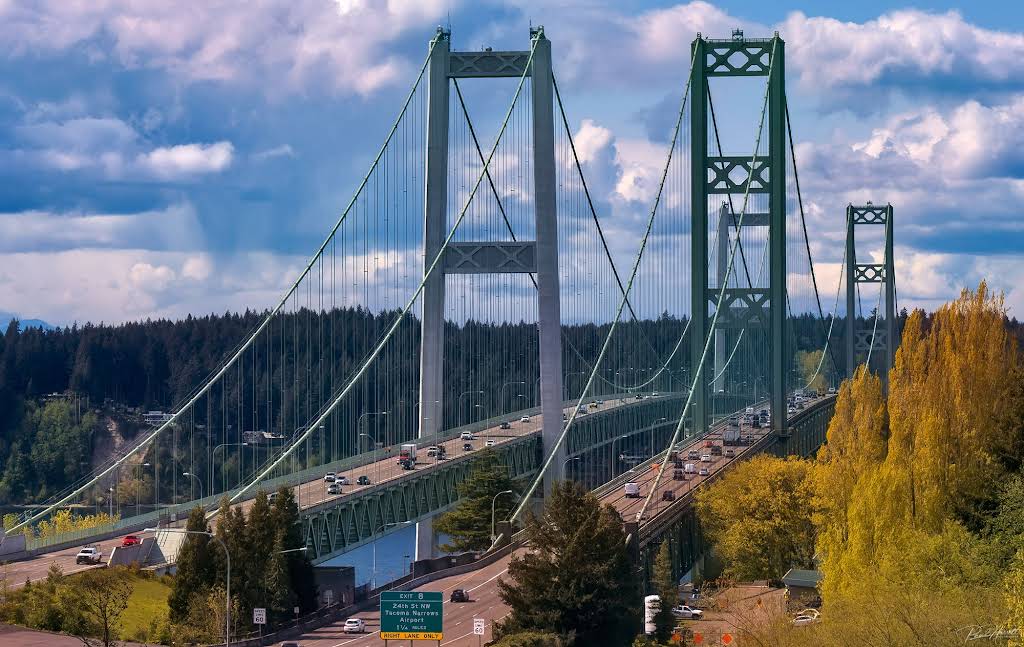 Vue aérienne du pont de Tocama Narrows