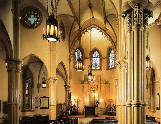 Intérieur de la Synagogue Mikvé Israèl en Géorgie, U.S.A