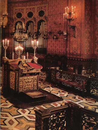 Intérieur de la grande Synagogue de Florence, Italie