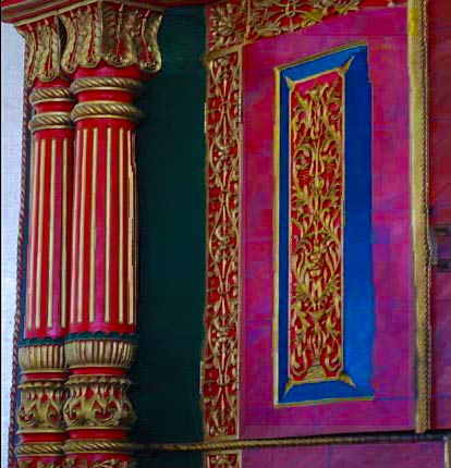Piliers du Hékhal de la synagogue du Mochav Néhalim
