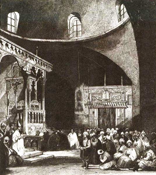 2. Gravure représentant l'intérieur de la 'Hourva en 1839