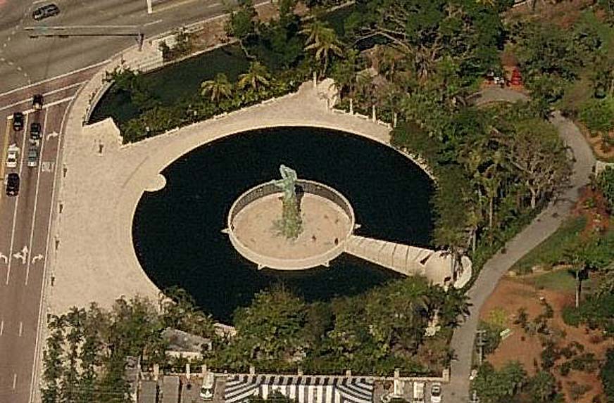 Vue aérienne du site du mémorial de l'holocauste de Miami en Floride. Le projet a été conçu par un comité des survivants...