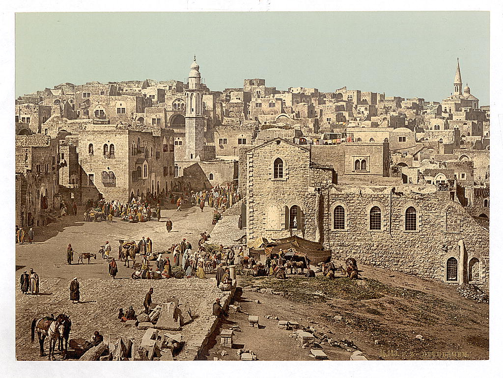 6. Bethlehem, la place du marché, ville où a grandit le Roi David.