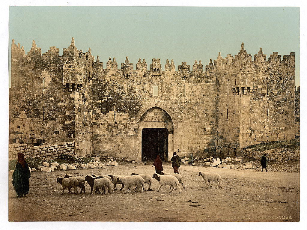 21 La Porte de Damas est un ancien passage dans les fortifications de la vieille ville de Jérusalem située entre les qua...
