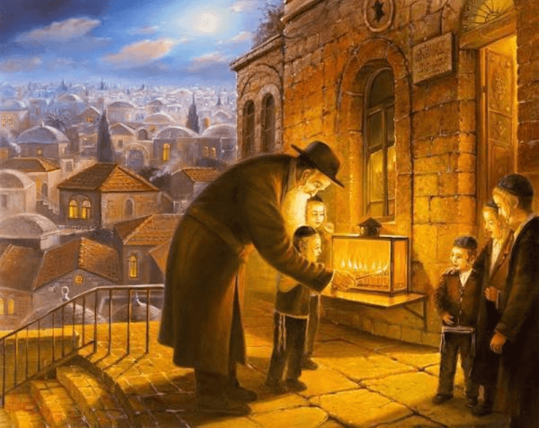 L'alumage de 'Hanouka et les enfants