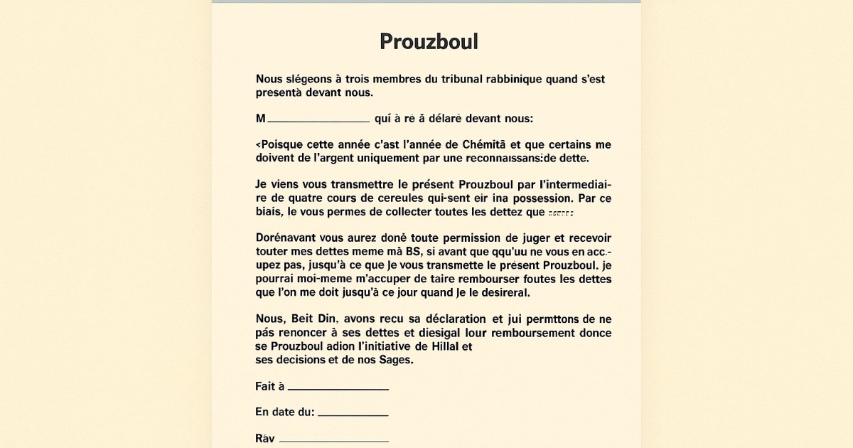 Chemita : La remise des dettes et le Prouzboul