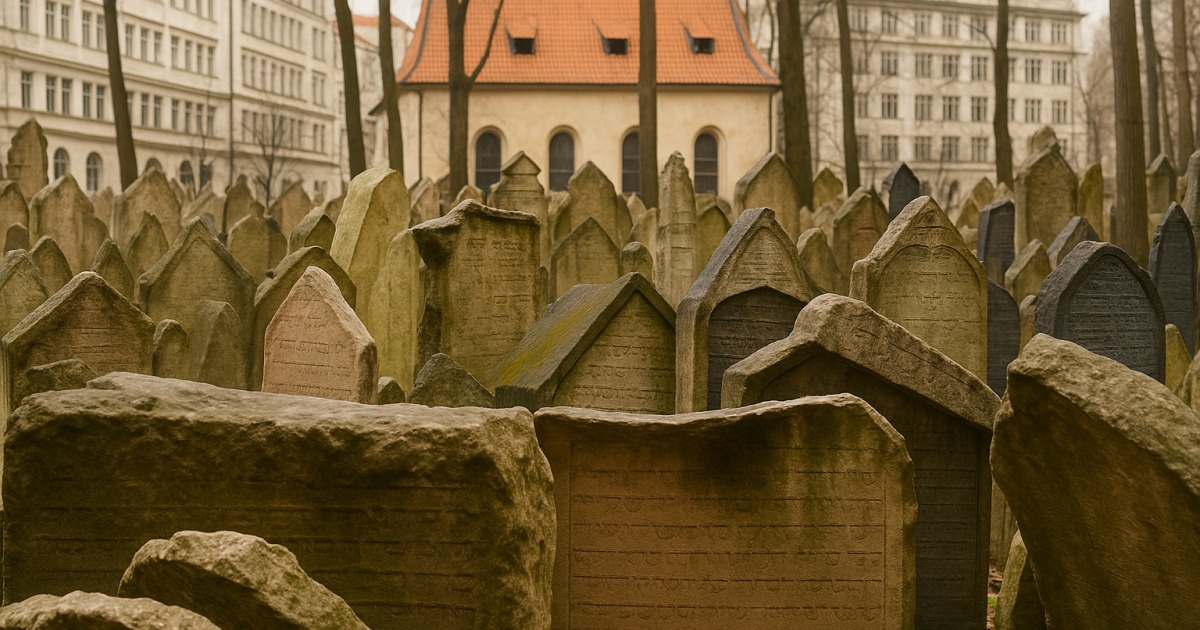 Le vieux cimetiere juif de Prague