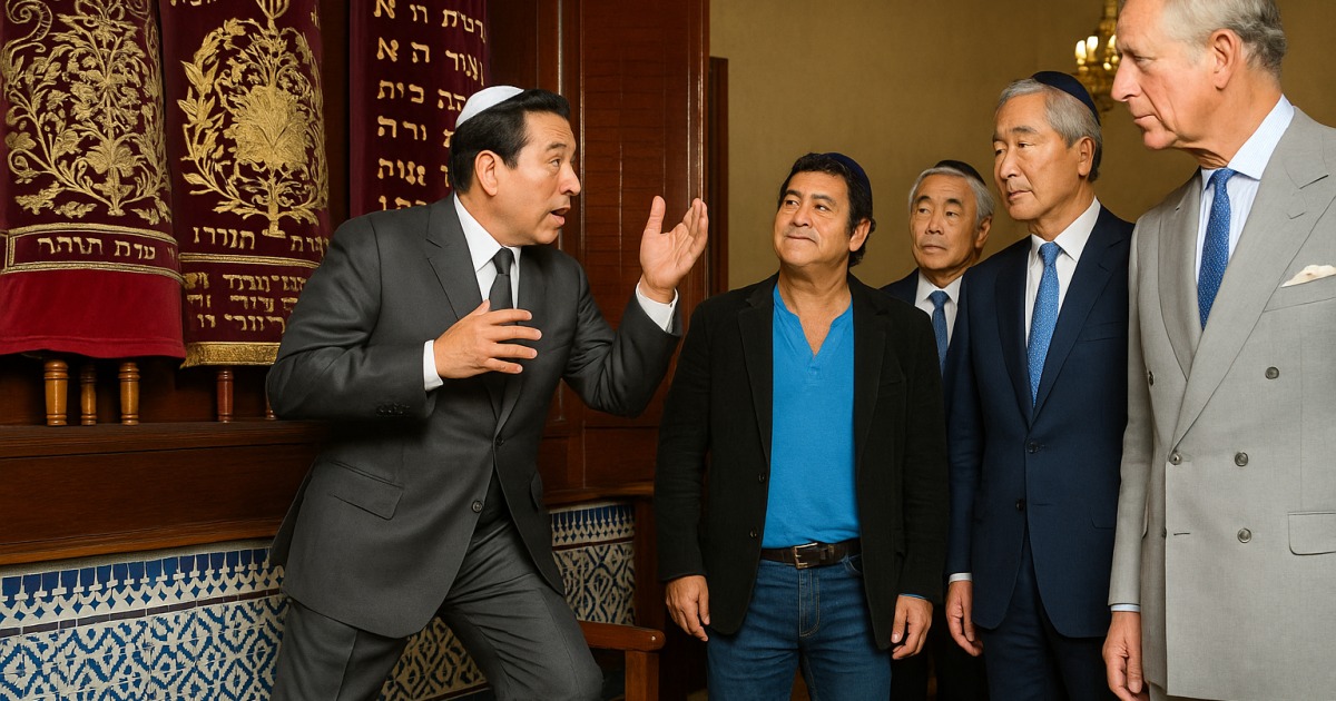 Le prince Charles visite la Synagogue Aben Danan à Fez