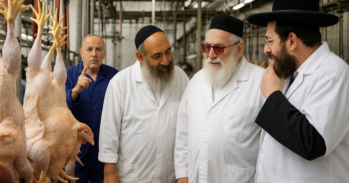 Le rav Ovadia Yossef visite des abattoirs