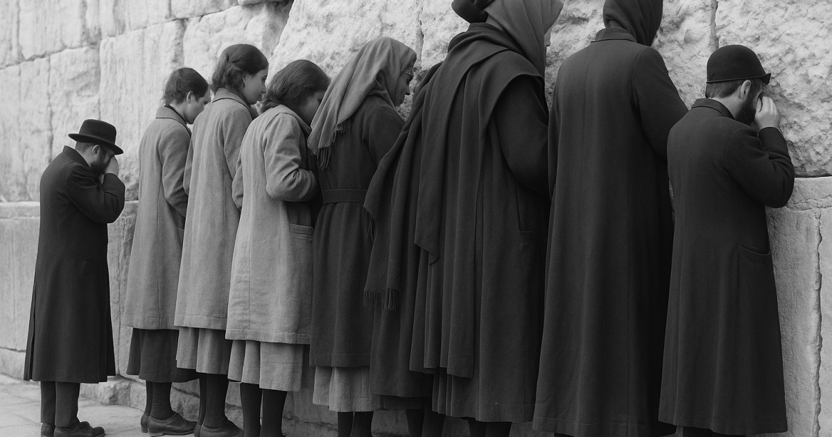 Jerusalem 1935 - Prière marocaine au Kottel