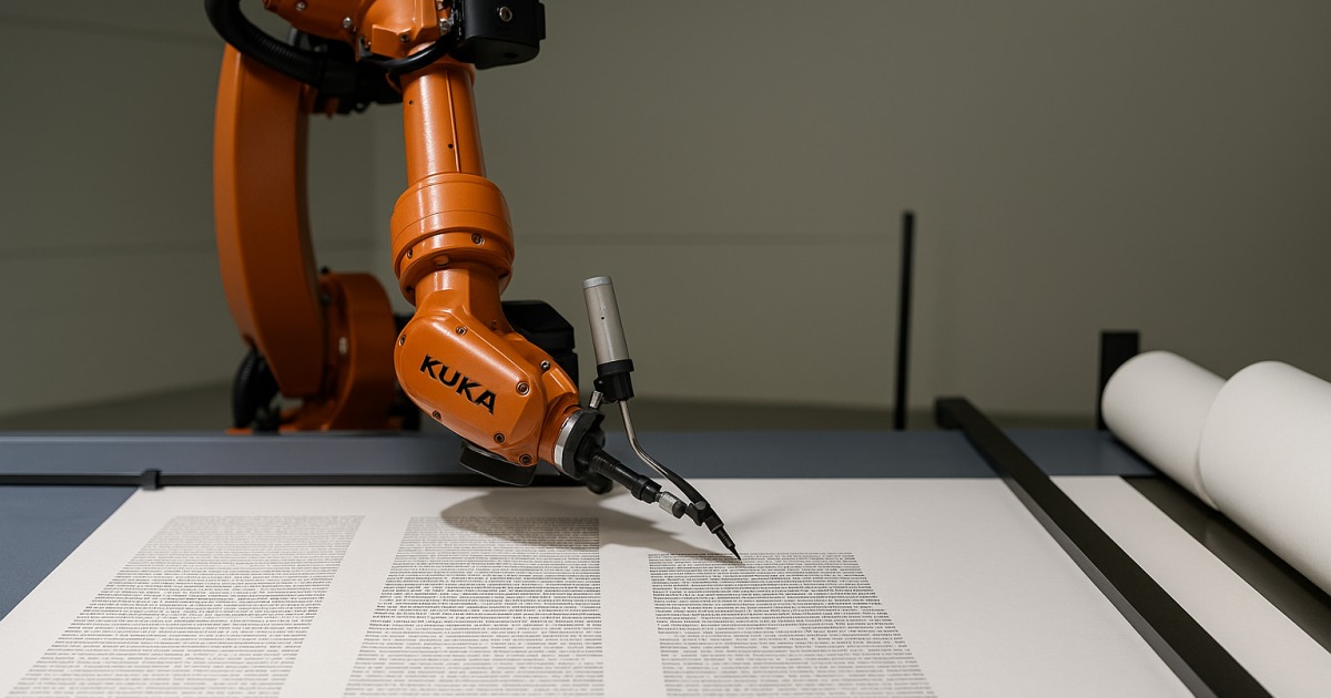 Un robot écrit un Séfèr Torah (Pas Kacher, bien sur !)
