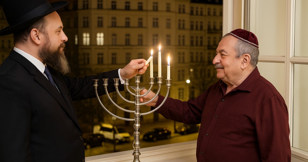 Un rescapé de la Shoa allume devant la maison d'Hitler