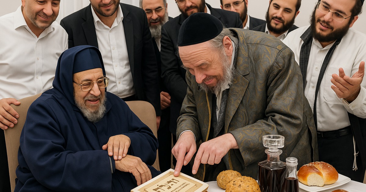 Deux Tsadikim réunis pour des Chéva Bérakhote