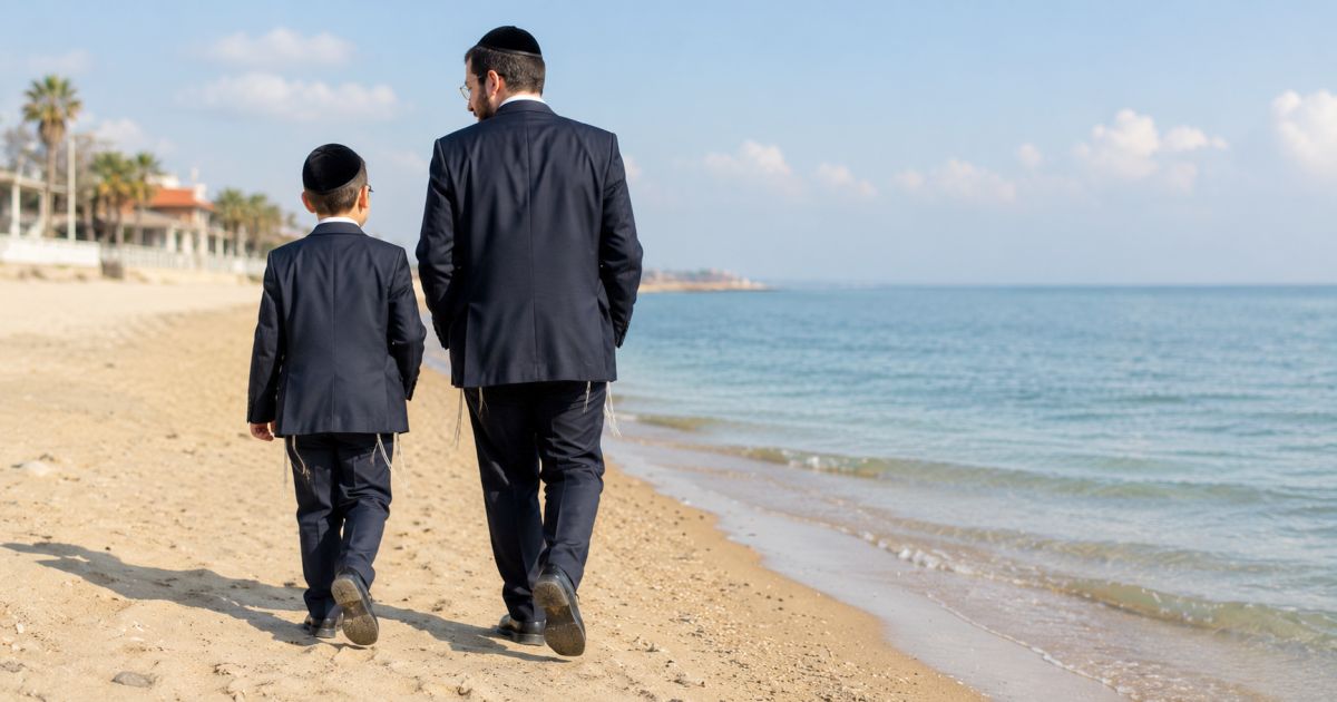 Marcher sur du sable le Chabbate
