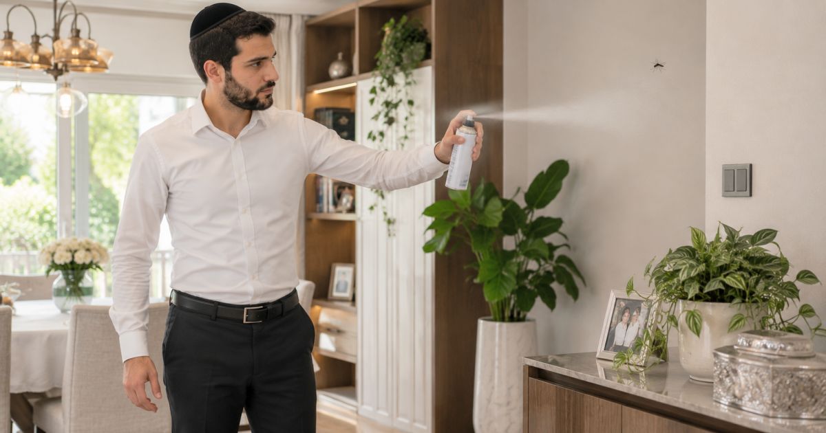 Vaporiser un insecticide le Chabbate pour éloigner des insectes