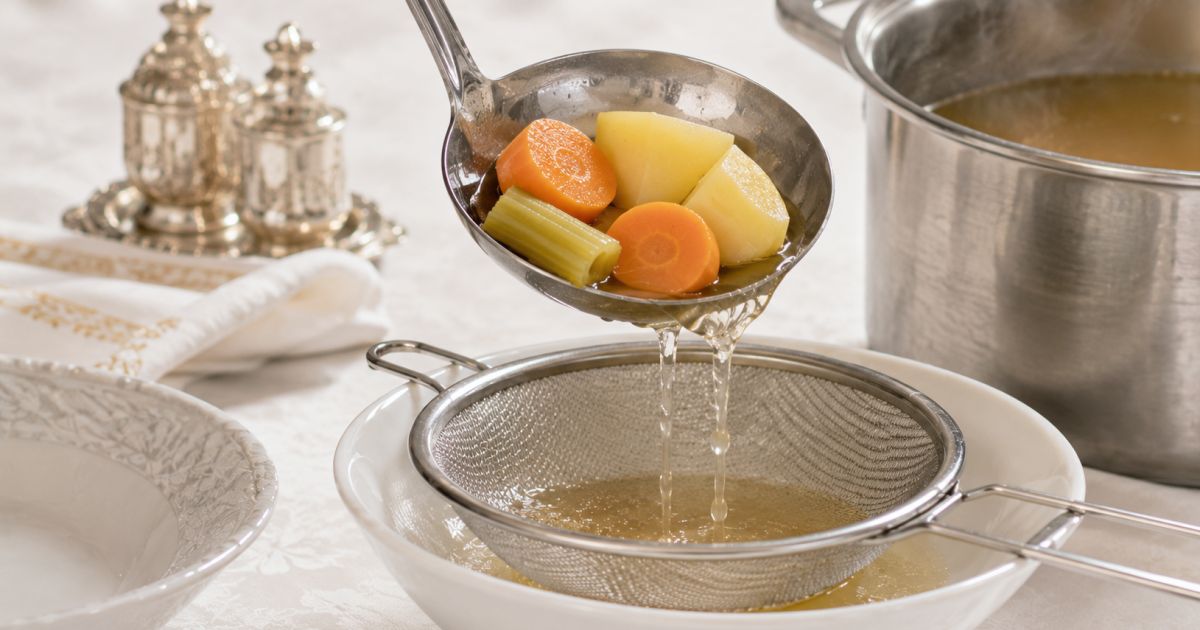 Les légumes, mais pas le bouillon