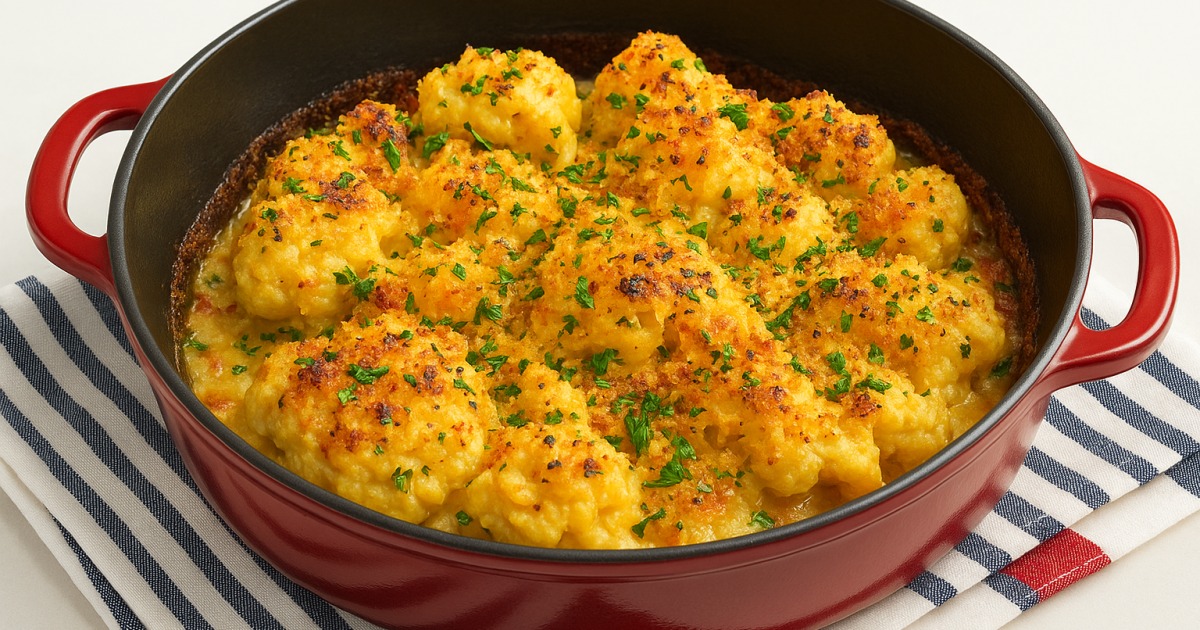 Gratin de chou-fleur à la moutarde