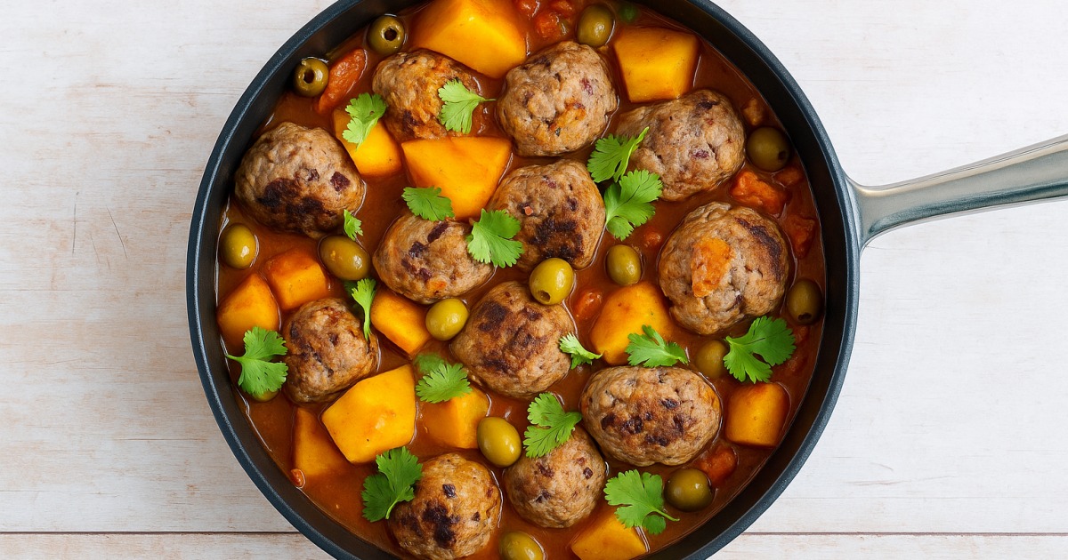 Tajine de keftas aux olives et pommes de terre