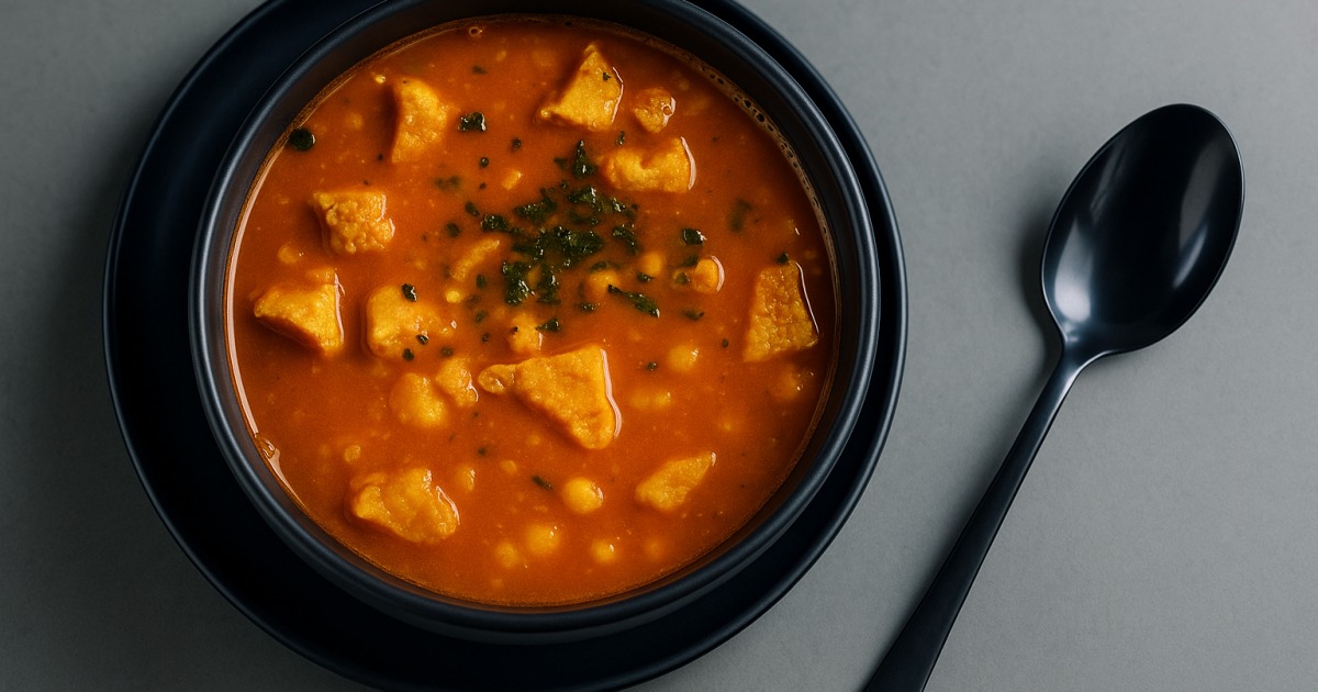 Soupe épicée aux pois chiches et au poulet